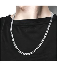 Męski Kubański Naszyjnik Stal Nierdzewna 316L 3.5 mm 56 cm Srebrny