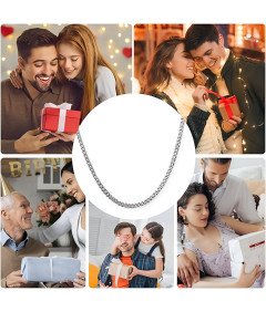 Męski Kubański Naszyjnik Stal Nierdzewna 316L 3.5 mm 56 cm Srebrny