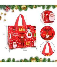Zestaw 12 Torebek Prezentowych na Boże Narodzenie 4 Kolory 32x25x17 cm