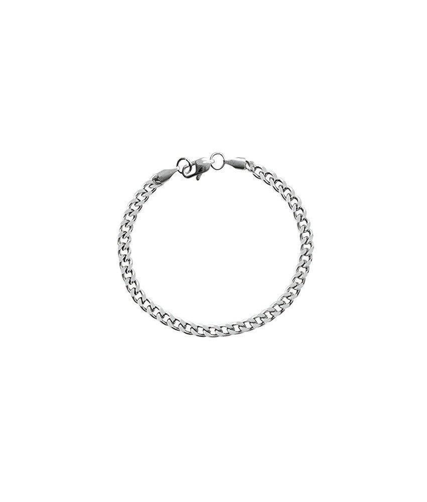 Moška srebrna zapestnica Cuban iz nerjavečega jekla 316L 3,5 mm 20 cm