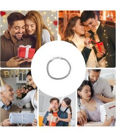 Moška srebrna zapestnica Cuban iz nerjavečega jekla 316L 3,5 mm 20 cm