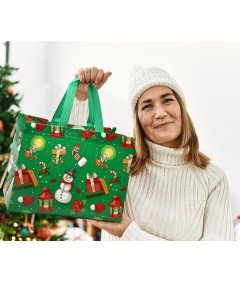 Zestaw 12 Torebek Prezentowych na Boże Narodzenie 4 Kolory 32x25x17 cm