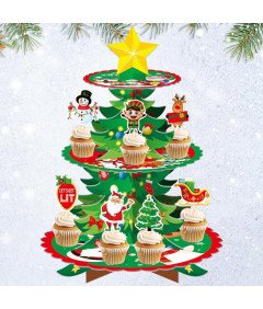 Elegantni trostopenjski stojalo za muffine - Popoln dodatek za praznične dogodke!