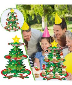 Elegantni trostopenjski stojalo za muffine - Popoln dodatek za praznične dogodke!