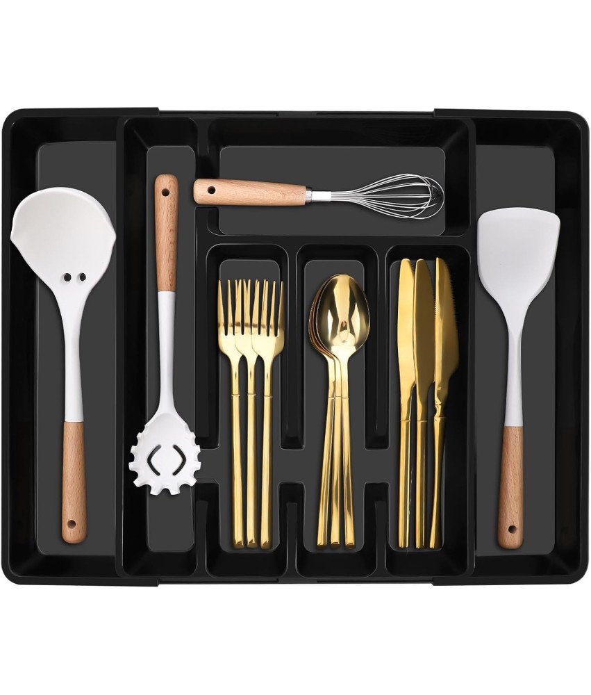 Organizer na Sztućce do Szuflad Regulowany Wysuwany 35 x 30 cm Czarny