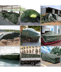 Wytrzymała Zielona Plandeka 4x5m Filtr UV Okrycie Wodoodporna 100g/m²