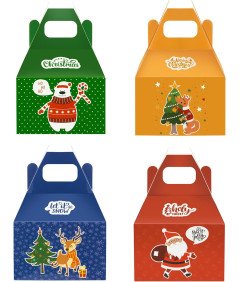 Zestaw 24 Świątecznych Pudełek Świątecznych Ekologiczne 15 x 13 x 10cm