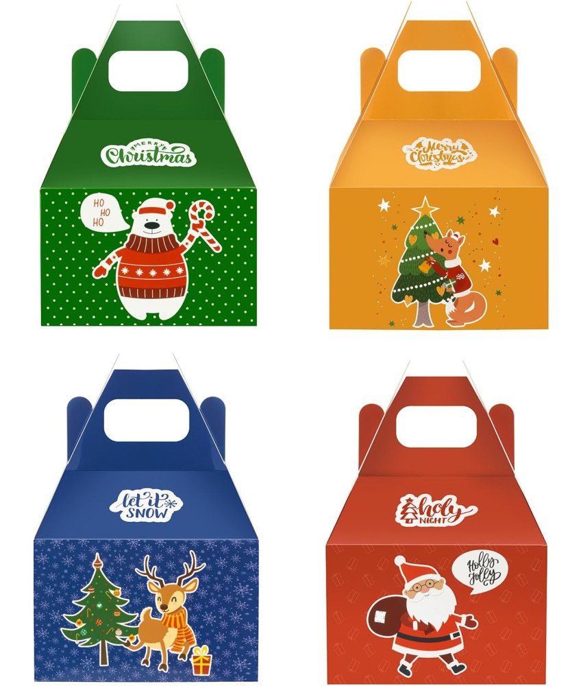 Zestaw 24 Świątecznych Pudełek Świątecznych Ekologiczne 15 x 13 x 10cm