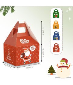 Komplet 24 ekoloških božičnih škatlic 15 x 13 x 10 cm