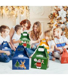 Zestaw 24 Świątecznych Pudełek Świątecznych Ekologiczne 15 x 13 x 10cm