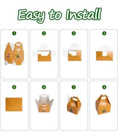 Zestaw 24 Świątecznych Pudełek Świątecznych Ekologiczne 15 x 13 x 10cm