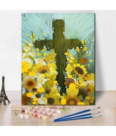 Slikanje po številkah Christian Flower Cross 40x50 cm