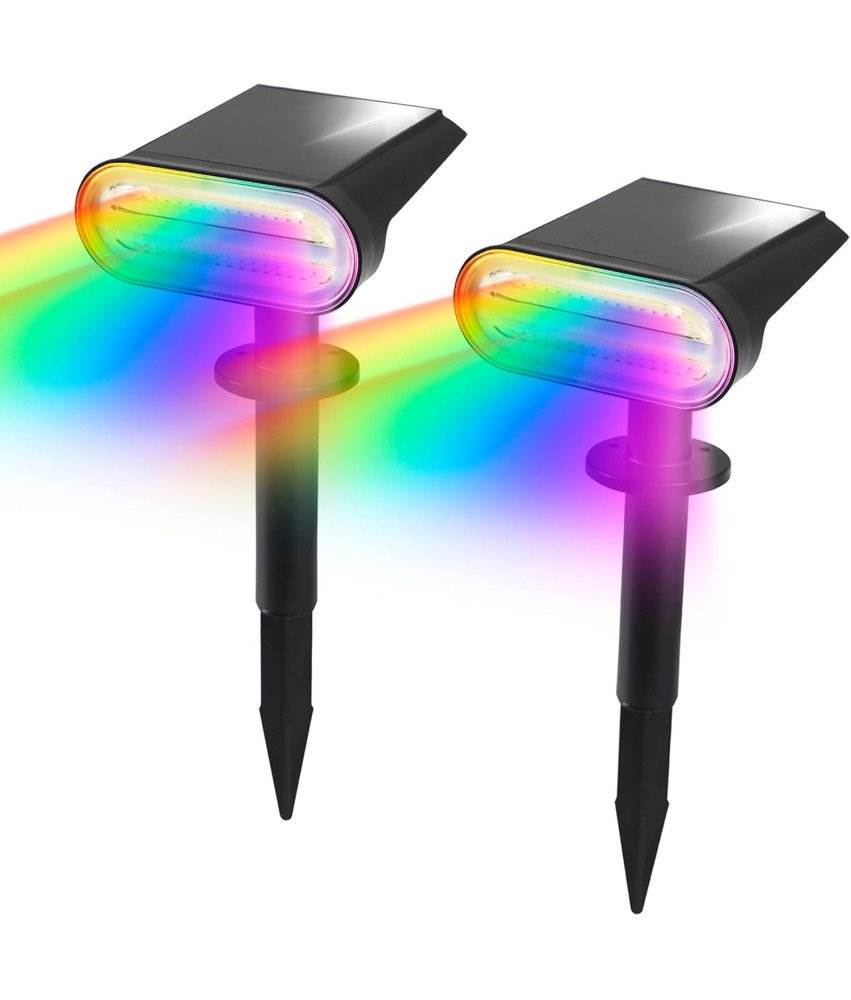 Sončne vrtne luči 8 barv Vodoodporni senzor gibanja 2 kosa