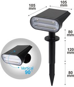 Sončne vrtne luči 8 barv Vodoodporni senzor gibanja 2 kosa