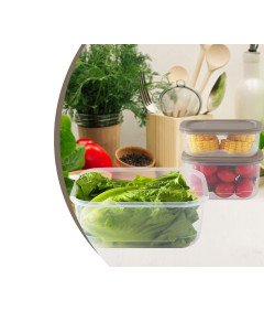 Zestaw Pojemników na Żywność z Pokrywką 5 Sztuk 2400ml x1 400ml x2 600ml x2
