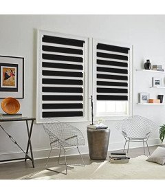 Eurohome Dvojna roleta ClampFix 60 x 150 cm Črna