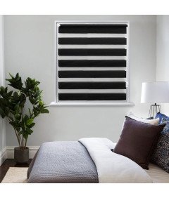 Eurohome Dvojna roleta ClampFix 60 x 150 cm Črna