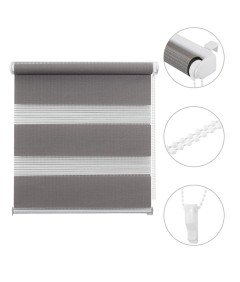 Eurohome Podwójna Roleta na Zaciski Bez Wiercenia 50 x 150 cm Szara