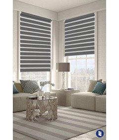 Eurohome Podwójna Roleta na Zaciski Bez Wiercenia 50 x 150 cm Szara