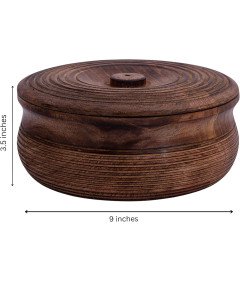 Ręcznie Wykonany Drewniany Podgrzewacz do Tortilli i Roti 22 x 8 cm