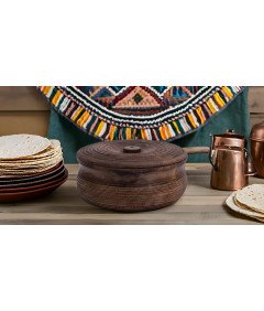 Ręcznie Wykonany Drewniany Podgrzewacz do Tortilli i Roti 22 x 8 cm