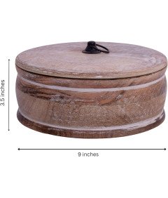 Ręcznie Wykonany Drewniany Podgrzewacz do Tortilli i Roti 23 x 9 cm