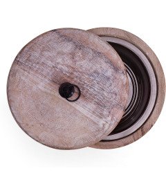 Ręcznie Wykonany Drewniany Podgrzewacz do Tortilli i Roti 23 x 9 cm