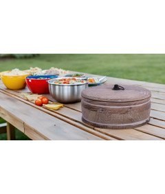 Ręcznie Wykonany Drewniany Podgrzewacz do Tortilli i Roti 23 x 9 cm