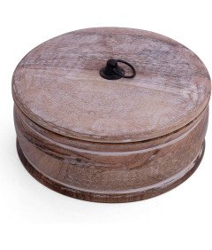 Ręcznie Wykonany Drewniany Podgrzewacz do Tortilli i Roti 23 x 9 cm