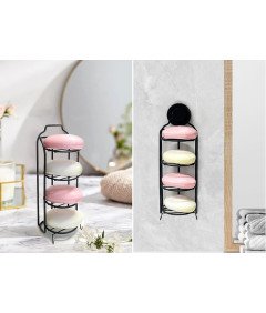 Mydelniczka ze Stali Nierdzewnej 4 Poziomy z Haczykami Czarna