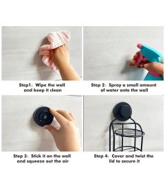 Mydelniczka ze Stali Nierdzewnej 4 Poziomy z Haczykami Czarna