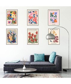 Qpout Set plakatov z motivom cvetja 9 kosov 25 x 20 cm