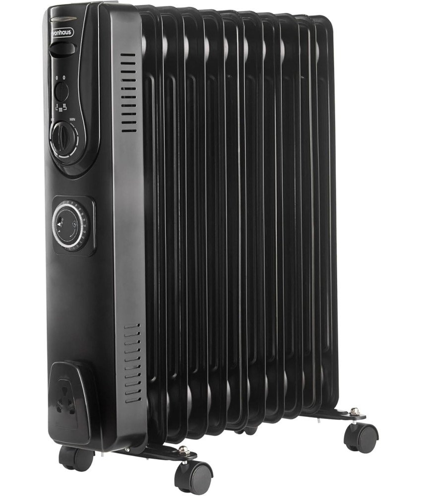 VonHaus Elektryczny Grzejnik Olejowy z Termostatem 2500W Czarny