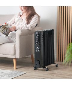 VonHaus Elektryczny Grzejnik Olejowy z Termostatem 2500W Czarny