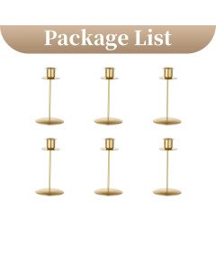 Sziqiqi Zestaw Świeczników 6 sztuk Eleganckie Złote 15 x 8 cm