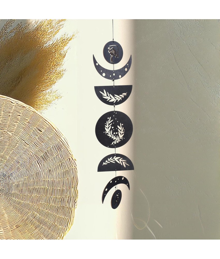 Viseča Boho Moon Garland Lesena stenska dekoracija