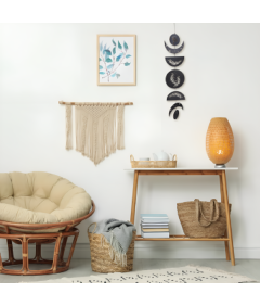 Viseča Boho Moon Garland Lesena stenska dekoracija