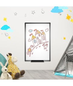 Magnetna bela tabla Črni aluminijasti okvir 90x60 cm A1
