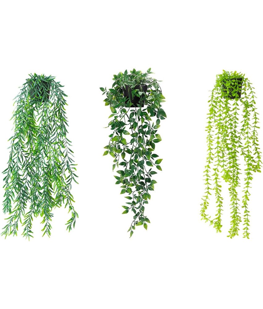 Umetna viseča rastlina z loncem Set 3 kosov Zelena dekoracija