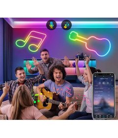 Neonowa Taśma LED RGB 5 m IP67 Pilot Zdalnego Sterowania i Aplikacja