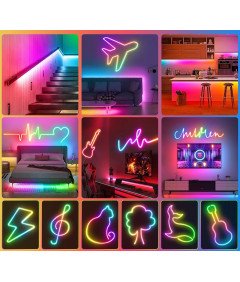 Neonowa Taśma LED RGB 5 m IP67 Pilot Zdalnego Sterowania i Aplikacja