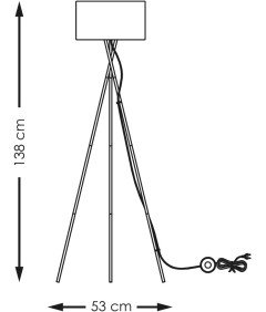 Stoječa svetilka LED E27 138 cm Zlato senčilo s tremi nogami Črno stojalo