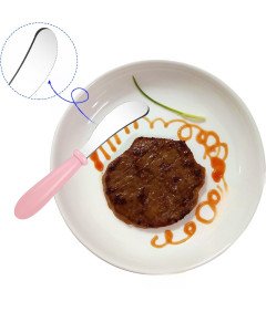 Otroški varnostni jedilni pribor Blurred Steel Pink 3 kosi