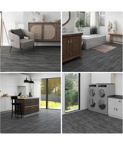 Panele Winylowe Podłogowe Samoprzylepne PCV Drewno Szare 2,23 m² 16szt