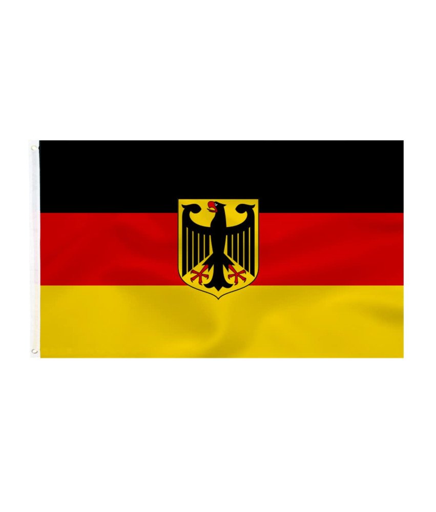 Zastava Nemčije z emblemom orla 90 x 150 cm z ušesi za obešanje