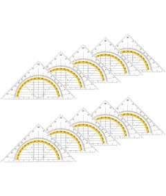 Ekierka z Tworzywa Sztucznego, Zestaw do Geometrii, 10 Sztuk