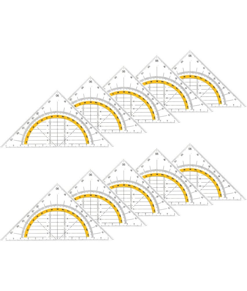Ekierka z Tworzywa Sztucznego, Zestaw do Geometrii, 10 Sztuk