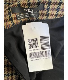 SET Midi udobna kvačkana krila z žepi, bež velikost 42