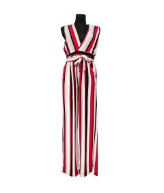 MNG BASICS Kombinezon Bez Rękawów Elegancki Lekki Czerwony w Paski M