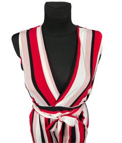 MNG BASICS Kombinezon brez rokavov Elegantna lahka rdeča s črtami M